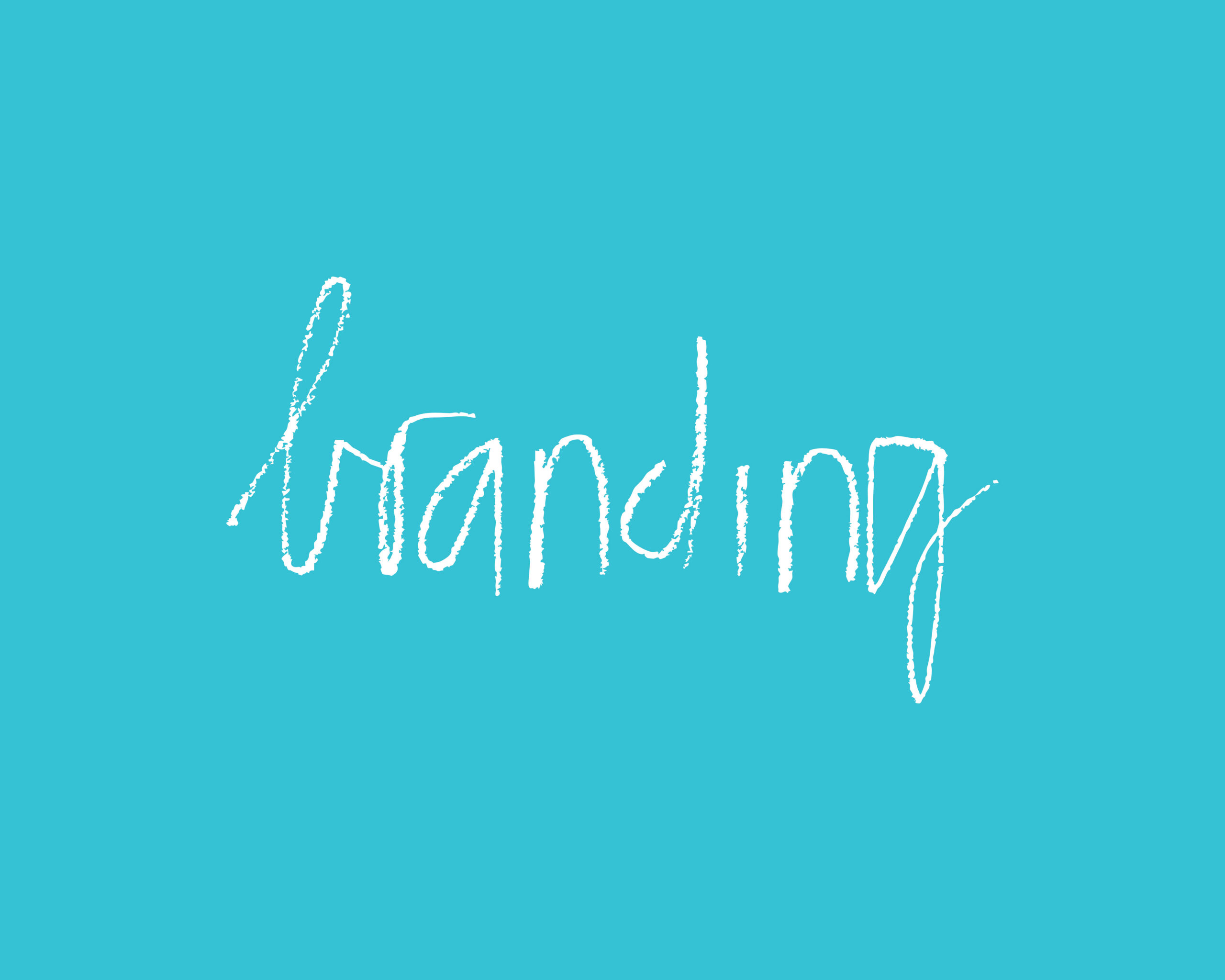 turquoise achtergrond met handgeschreven "branding" op genoteerd